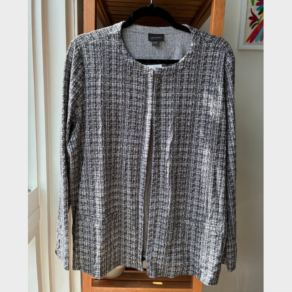 J. Jill NWT Black and White Textured Cardigan with Pockets - Size L